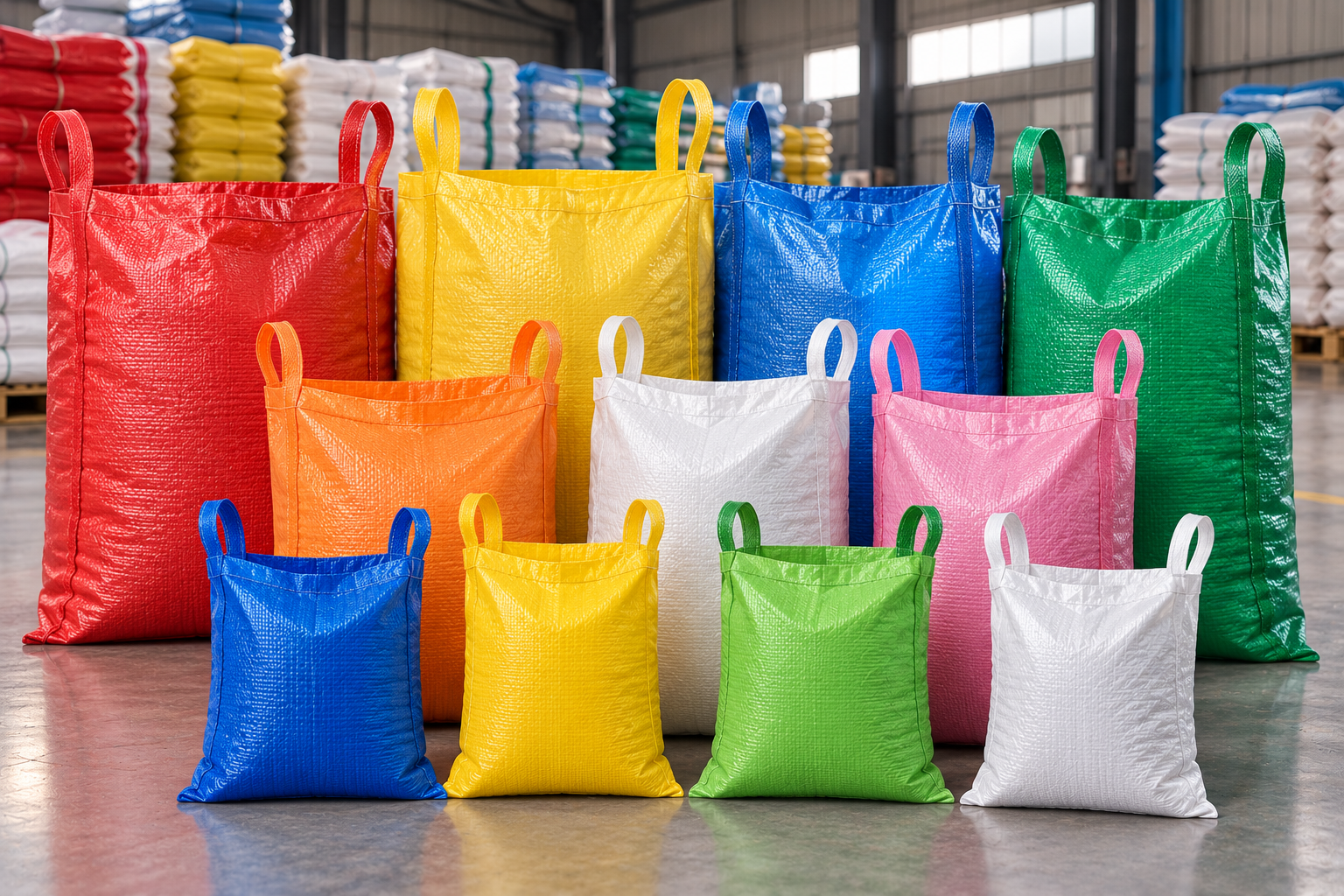 Colored woven bags